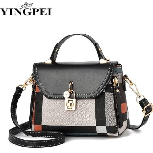 YINGPEI New Casual Striped Shoulder Bag Fashion Stitching Wild Messenger Brand Female Totes Crossbody Bags Women Leather Handbag