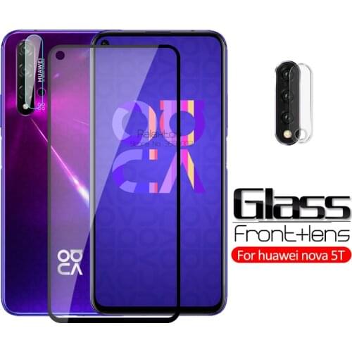2 in 1 camera lens glass for huawei nova 5t tempered glass screen protector on hauwei hawei nova5t nova 5 t t5 protective film