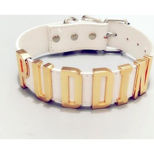 1 Pc Womens New Letter Adjustable PUDDIN Leather Necklace Popular Fashion Female Jewelry Accessories Popular Gift 2020 Hot Sale