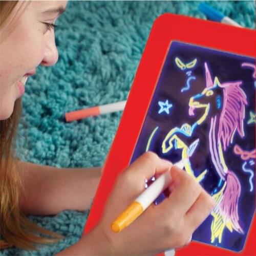 3D Magic Drawing Pad Drawing Toys 8 Light Effects Puzzle Board 3D Sketchpad Tablet Creative Kids Pen Gift LEDs Lights Glow Art