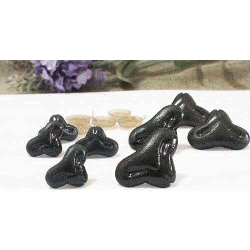 40pcs/lot 12x18mm/19x29mm black plastic cute animal toy nose & soft washer for diy plush dollfindings--size option