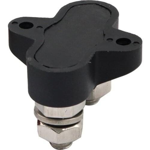 5/16inch Stainless Steel Dual Stud Power Junction Block - Black