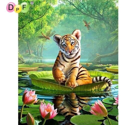 5d Diy Diamond Painting Animal Tiger Cross Stitch Full Square Rhinestone Diamond Mosaic Embroidery Flowers European Home Decor