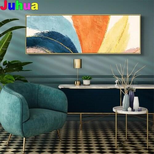 Modern Colorful Orange Yellow Blue diy Diamond Painting Abstract picture Full Square/round 5d diamond Embroidery nordic art