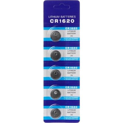 5PCS Lithium Battery CR1620 Electronic Button Coin Cell Batteries 3VECR1620 DL1620 5009LC Watch Toy Remote CR 1620