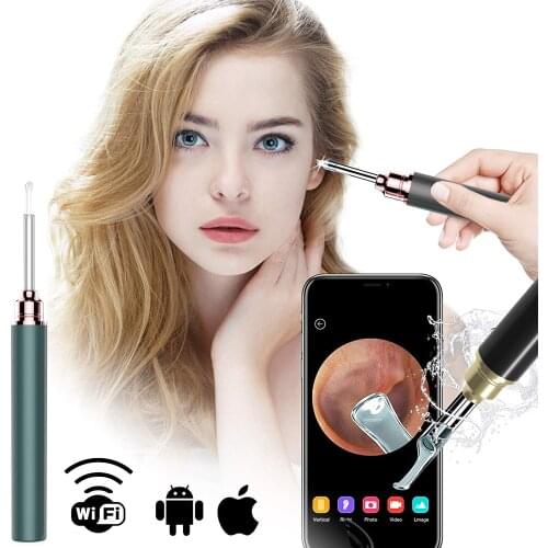 NEW Wireless WiFi Medical In Ear Cleaning Endoscope Spoon Mini Camera Ear Picker Ear Wax Removal Visual Ear Mouth Nose Otoscope