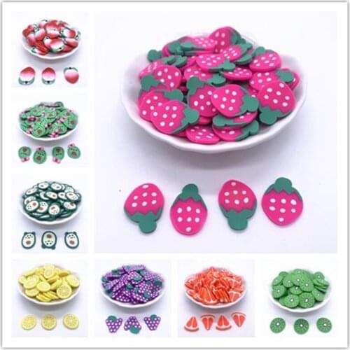 20 PCS/ 20mm Color Fruit Style Soft clay Spacer Beads DIY Necklace Bracelet Earring Jewelry Findings Making