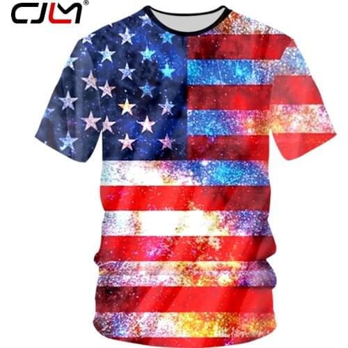 CJLM 2018 Summer Tops Men Print USA Flag 3D T-shirts American Flag Casual Tshirts Homme Hip Hop Punk Style Fitness Undershirts