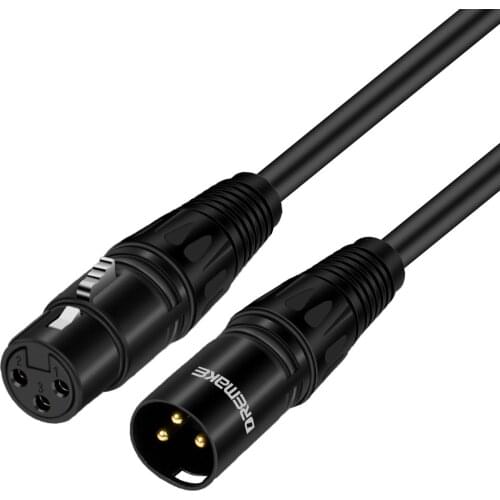 DREMAKE XLR Mic Cable Balanced XLR 3-Pin Male to Female Microphone Patch Audio Cable for Live Sound & Stage, Studio Harmonizer
