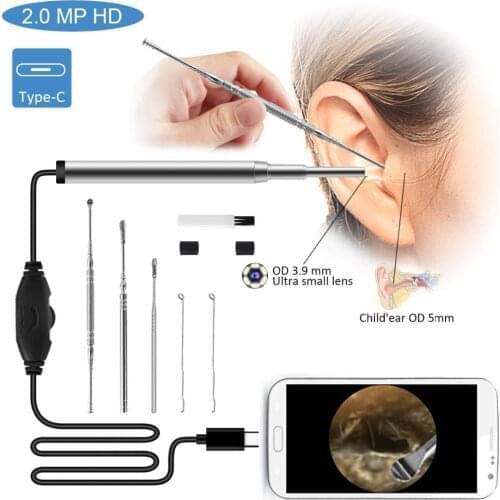 3.9mm Lens USB Android Endoscope Camera Visual Ear Spoon For Adult Children Healthy Skin Pore Enlargement Examination Endoscope