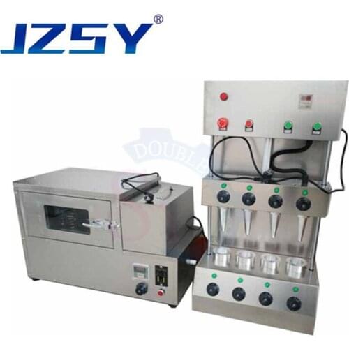 4 moulds umbrella shape pizza cone maker machine pizza cone forming moulding equipment/ pizza cone machine with rotary oven