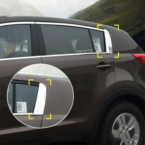 Chrome Rear Trunk Window C-Pillar C Pillar Post Cover Trim Molding Garnish Decoration for Kia Sportage 2011-2015