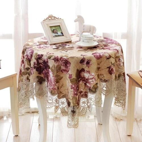 Exquisite large flower jacquard tablecloth lace embroidery table cloth towel coffee tea table runner bedside cabinet cover