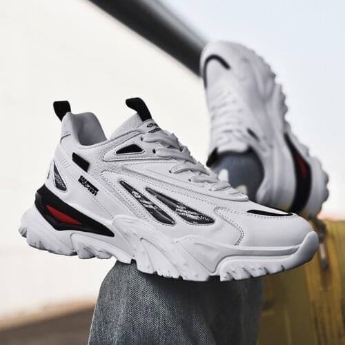 Increased solid color shock absorption rubber sneakers breathable casual shoes mens shoes explosive running shoes fashion new