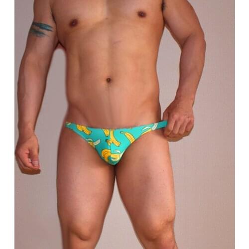 SD465 sexy banana printing swimsuits man beach shorts board swimming trunk hot tight narrow side men swimwear bikinis Samll Size