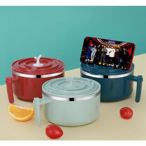 Stainless Steel Lunch Box Convenient Instant Noodles Bowl 1000ml