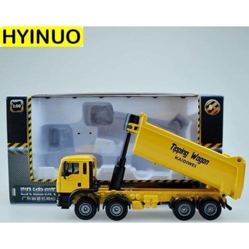 1/50 Scale Heavy Alloy Dump Transport Truck vehicle Tipping bucket Eight round diecast Kids Engineering Car Toy Model collection