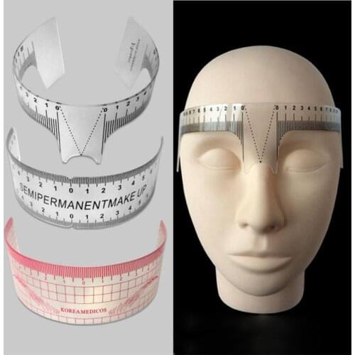 3Style Portable Reusable Semi Permanent Eyebrow Ruler Tool Measures Microblading Permanent Make Up Eyebrow Tattoo Position Ruler