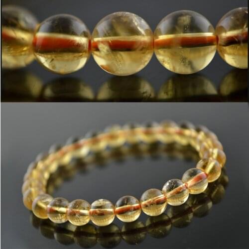 Grade AAA Genuine Natural Crystal 8mm Fashion Women Strand Bracelets 7.5'' Round Beads Lucky Jewelry #12