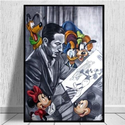 Cartoon Disney Mickey Mouse Canvas Painting Posters and Prints Cuadros Wall Art Picture for Living Room Home Decor