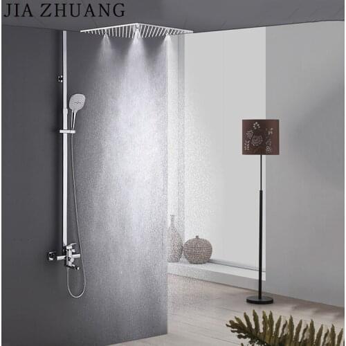 20 inch China Manufacturer Mirror Surface Hot And Cold Fixed Spray Rain Shower Head Bathroom Bath Mixer Set