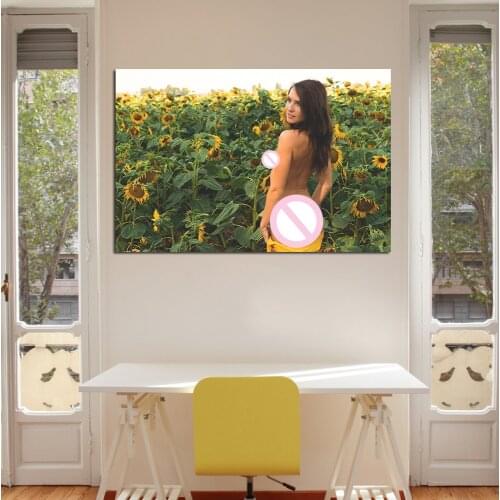 Wall Art Poster Sexy Girl in the Flowers Wallpaper Canvas Print Paintings for Home Room Decor