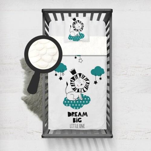 Kids Minky Blanket Super Soft and Warm Blankets Children for Couch and Bed White Dream Big Lion Model 1363