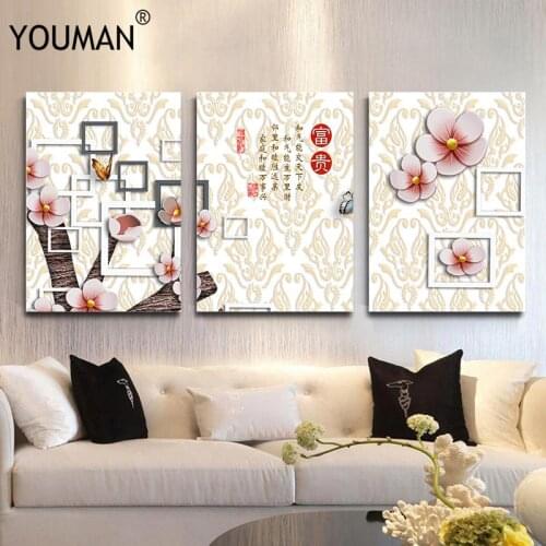 Chinese Style Without frame Poster Abstract Froal Canvas Painting Posters Wallpapers And Prints Nordic Picture Unframed Wall Art