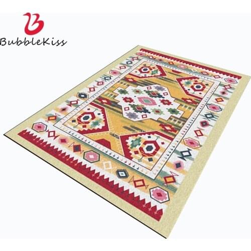 Bubble Kiss 2020 Retro Ethnic Style Colorful Flower Pattern Carpets Non-Slip Wear-Resistant Bedroom Decor Carpet Living Room Rug