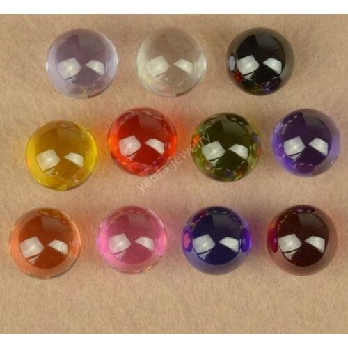 Sale 3~12mm 5A Multicolor No Hole Cabochon Round Beads Loose White Pink Synthetic Cubic Zirconia Beads Gems CZ Stone For Jewelry