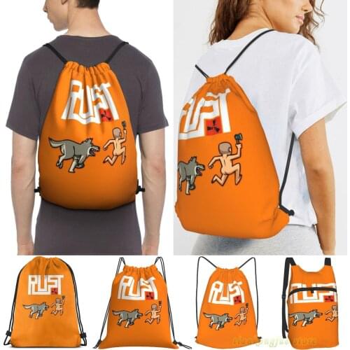 Rust Players Be Like Women Drawstring Sackpack Gym Bags Men Outdoor Travel Backpacks For Training Fitness Swimming Bag