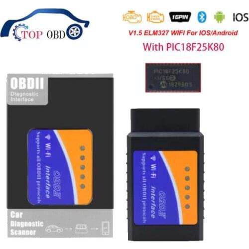 OBD2 ELM 327 V1.5 wi-fi Bluetooth PIC18F25K80 Scanner elm327 obd wifi Code Reader for Android/iOS OBD 2 Adapter Car Diagnostic