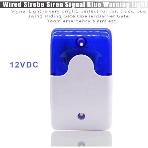 Security Alarm DC12V Light Strobe Signal Safety Warning Blue Flashing LED Light For Walkway Garden Hallway Building
