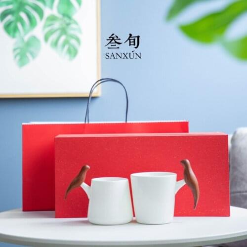 Three ten-day small magpie luckily glass lovers for contracted office tea cup mug household ceramic cup