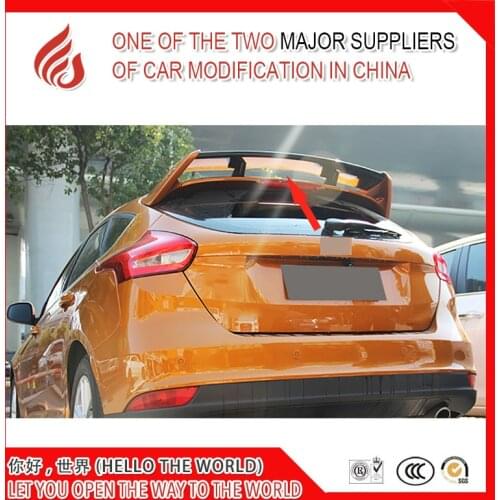 High quality screw install Upgraded modify large surround fixed wing spoiler for focus Hatchback 2012 13 14 15 16 17 2018