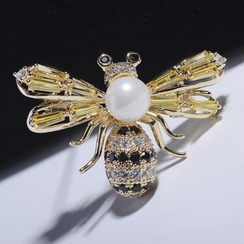 Bee Brooches Pins Crystal Rhinestone Insect Bumblebee Bee Jewelry Embellishment Broach Picture Frame Brooch Bouquet Broche Mujer
