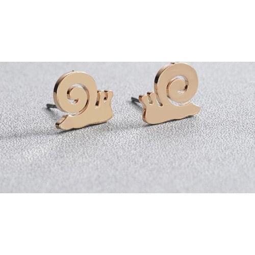 Chandler Boho Punk Stainless Steel Snails Stud Earrings For Women Fashion Trendy Temperament Metal Animal Jewelry Wholesale