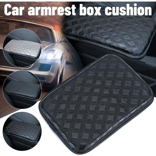1pc Universal Car Armrest Pad Cover Automobiles Car Center Console Armrest Cover PU Leather Cushion Protector Universal Fit