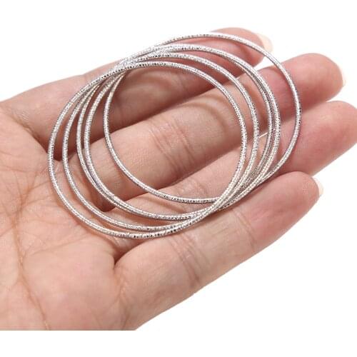 10pcs Korean Round Stainless Steel Soldered Rings Silver Tone Twisted 30/50mm Closed Rings For Diy Fashion Jewelry Accessories