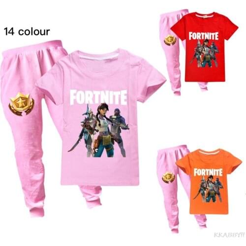 Fortnite Kids Toddler Boy Girl Clothes Set Short Sleeve T-shirt Tops+Pants 2 pcs Clothes Suits Outfits Girls Clothes