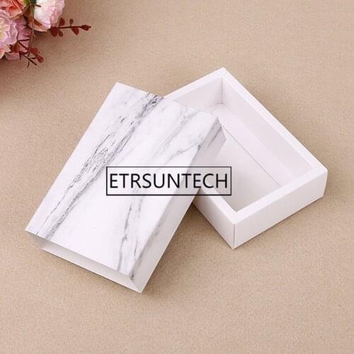 200pcs Marble Design Paper Drawer Boxes Wedding Party Candy Gift Box for Handmade Soap Craft Jewelry Packaging