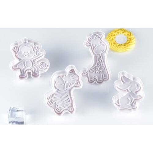 2020 New 4pcs Cake Tools Animal Cutter Set Cookie Cutters Biscuit Stamp Fondant Mould Baking Sugarcraft Mold
