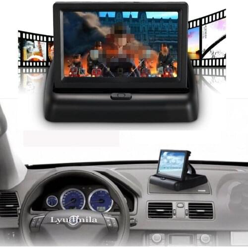 4.3 Inch TFT LCD Car Monitor Foldable Monitor Display Car Reverse Camera Parking System for Car Rearview Monitors NTSC PAL