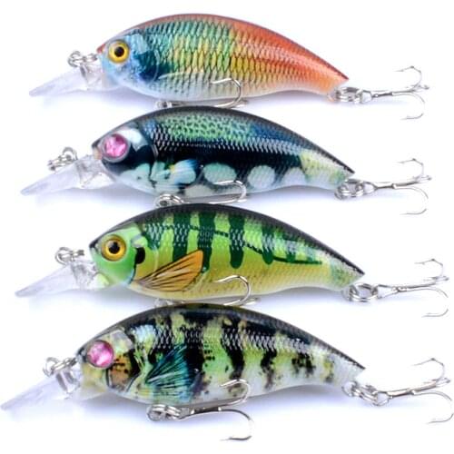 4Pcs/lot Crankbait Fishing Lure 8.4g 7.5cm Isca Artificial Hard bait 3D eyes Fishing wobblers Bass tackle Diving 0.3m--1.2m