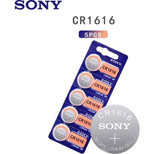 5PCS CR1616 Button Cell Coin Batteries SONY 100% Original cr 1616 3V Lithium Battery DL1616 ECR1616 LM1616 For Watch Toys