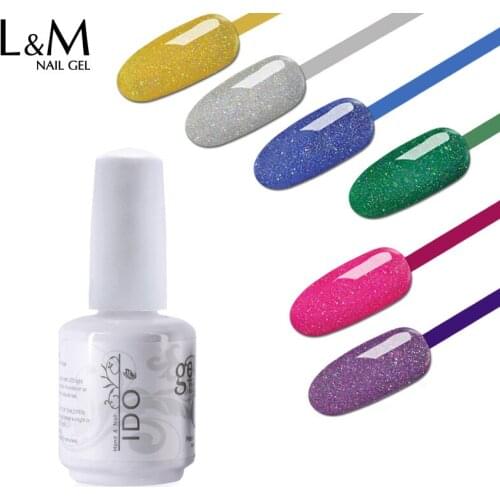 6 Pcs Lot IDORainbow Color Series(1 Color+1Top+1 Foundation Base)DIY Art 15ml Phantom Nail Polish Bright 3 Step Gel Long-lasting
