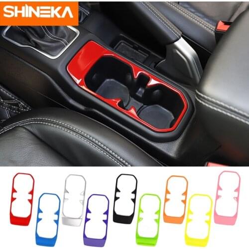 SHINEKA Car Front Drink Cup Holder Decoration Cover Stickers For Jeep Gladiator JT For Jeep Wrangler JL 2018-2021 Accessories