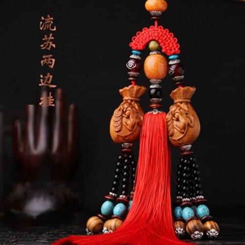 Car pendant fashion pendant Pixiu wallet high-end mahogany car pendant jewelry carved car hanging