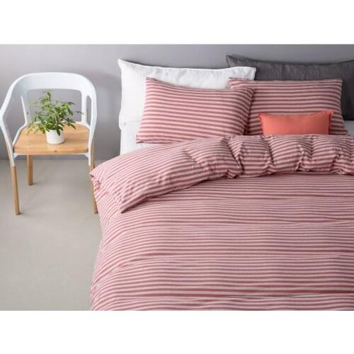 Brand100%Cotton Knitted colorful striped comfortable bedding set bedclothes 4pcs/set duvet quilt cover fitted sheet pillow cases