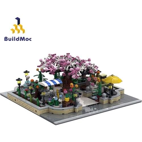 Buildmoc City Series Park Modular Garden Street Building House Street View Building Block Model Childrens Toy Birthday Gift
